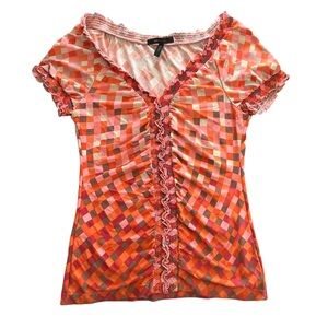 BCBG Checkered Women's Top
